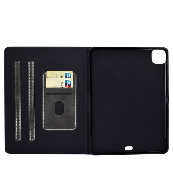 For iPad Pro 11 2024 Cowhide Texture Leather Smart Tablet Case(Grey)