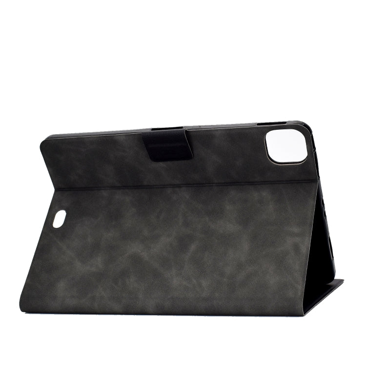For iPad Pro 11 2024 Cowhide Texture Leather Smart Tablet Case(Grey)