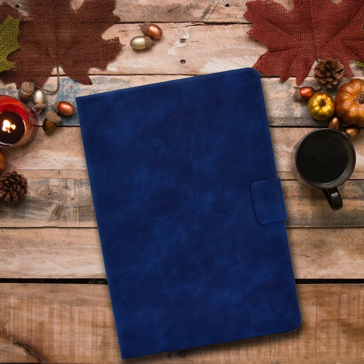 For iPad Pro 11 2024 Cowhide Texture Leather Smart Tablet Case(Blue)