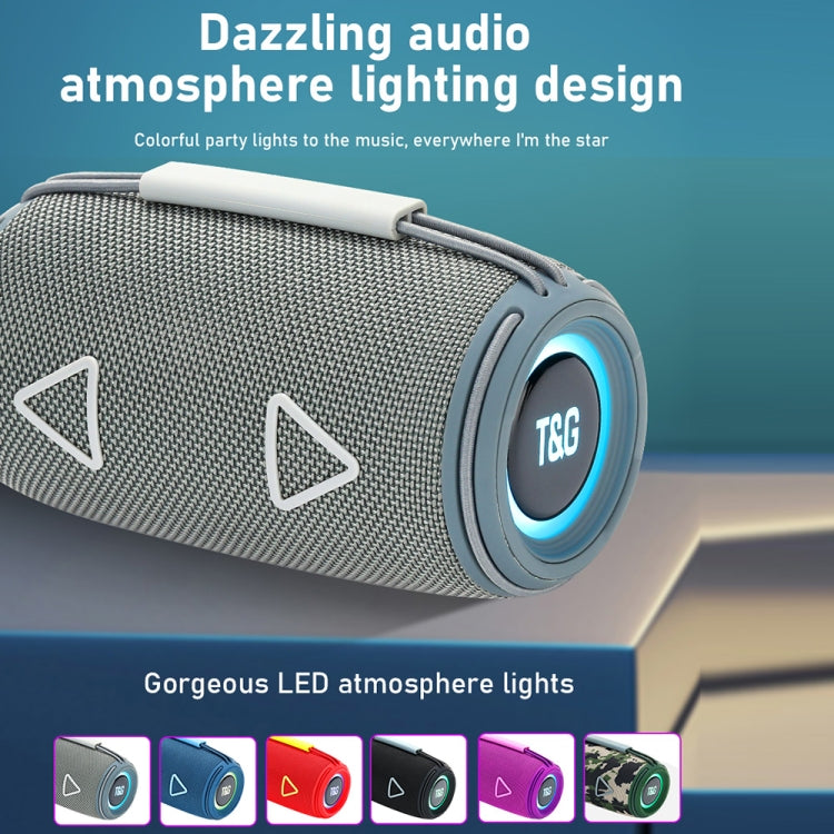 T&G TG-657 Portable Wireless 3D Stereo Subwoofer Bluetooth Speaker Support FM / LED Atmosphere Light(Black)