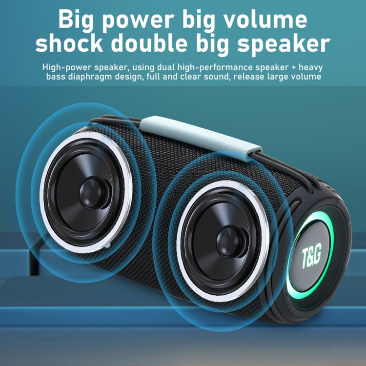 T&G TG-657 Portable Wireless 3D Stereo Subwoofer Bluetooth Speaker Support FM / LED Atmosphere Light(Blue)
