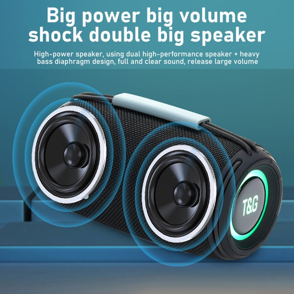 T&G TG-657 Portable Wireless 3D Stereo Subwoofer Bluetooth Speaker Support FM / LED Atmosphere Light(Blue)