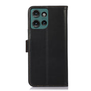 For Motorola Edge 50 Neo Magnetic Crazy Horse Texture Genuine Leather Phone Case(Black)