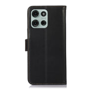 For Motorola Moto G75 5G Magnetic Crazy Horse Texture Genuine Leather Phone Case(Black)