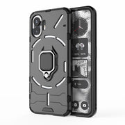 For Nothing Phone 2 Shockproof PC + TPU Holder Phone Case(Black)