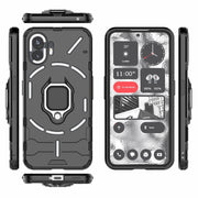 For Nothing Phone 2 Shockproof PC + TPU Holder Phone Case(Black)