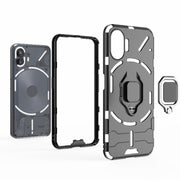 For Nothing Phone 2 Shockproof PC + TPU Holder Phone Case(Black)