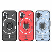 For Nothing Phone 2 Shockproof PC + TPU Holder Phone Case(Black)