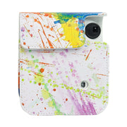 For FUJIFILM instax mini 12 Painted Full Body Leather Case Camera Bag with Strap(Splash Ink Watercolor)