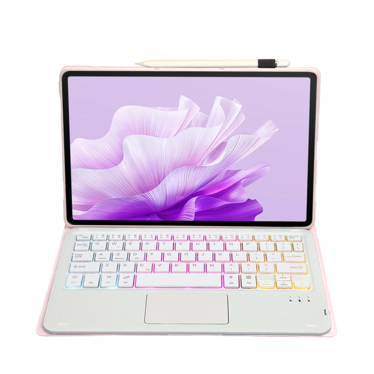 For Huawei MatePad 11.5 2023 AH17-AS Lambskin Texture Ultra-thin Detachable Backlight Bluetooth Keyboard Leather Case with Touchpad(Pink)