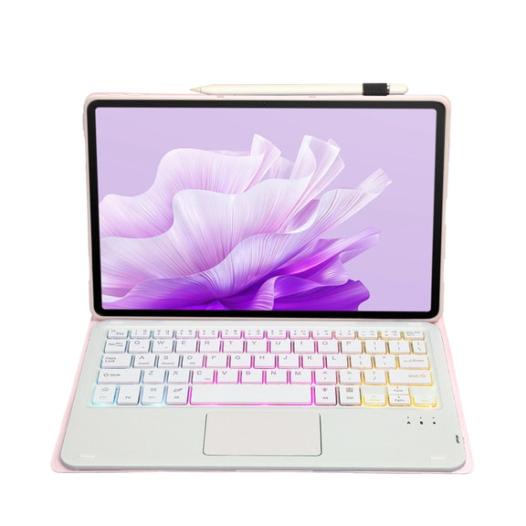 For Huawei MatePad 11.5 2023 AH17-AS Lambskin Texture Ultra-thin Detachable Backlight Bluetooth Keyboard Leather Case with Touchpad(Pink)