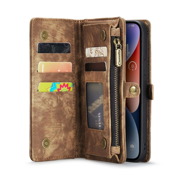 For iPhone 15 Plus CaseMe 008 Detachable Multifunctional Leather Phone Case(Brown)