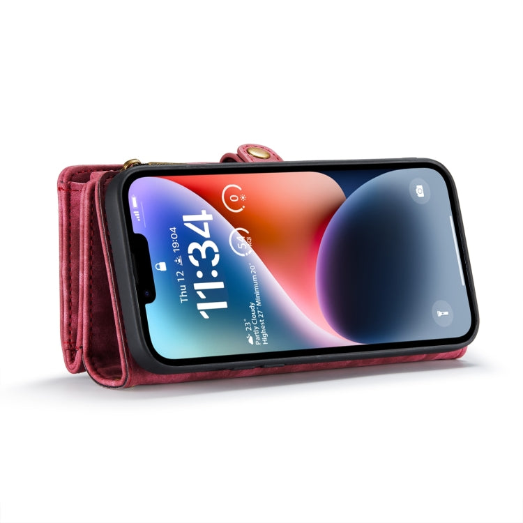 For iPhone 15 CaseMe 008 Detachable Multifunctional Leather Phone Case(Red)