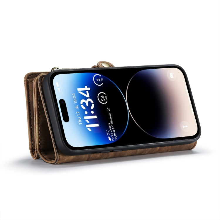 For iPhone 15 Pro CaseMe 008 Detachable Multifunctional Leather Phone Case(Brown)