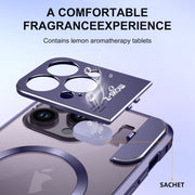 For iPhone 16 Pro Max Aromatherapy Holder Single-sided MagSafe Magnetic Phone Case(White)