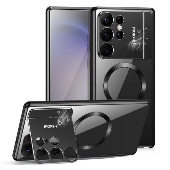 For Samsung Galaxy S25 Ultra 5G Aromatherapy Holder Single-sided MagSafe Magnetic Phone Case(Black)