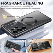 For Samsung Galaxy S25 Ultra 5G Aromatherapy Holder Single-sided MagSafe Magnetic Phone Case(Black)