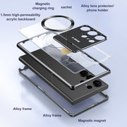 For Samsung Galaxy S23 Ultra 5G Aromatherapy Holder Single-sided MagSafe Magnetic Phone Case(Black)