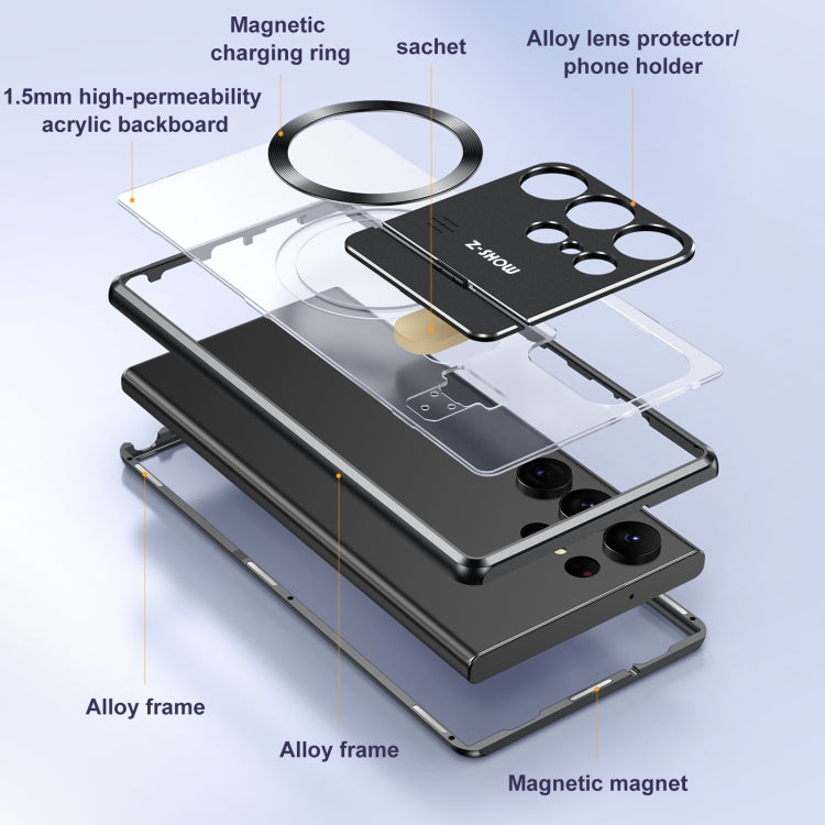 For Samsung Galaxy S21 Ultra 5G Aromatherapy Holder Single-sided MagSafe Magnetic Phone Case(Black)