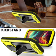 For iPhone 15 Pro Max R-JUST Sliding Camera IP54 Life Water-resistant Holder Phone Case(Yellow)