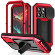 For iPhone 15 Pro R-JUST Sliding Camera IP54 Life Waterproof Holder Phone Case(Red) - free shipping - PMC TechLife - Order now!