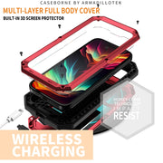 For iPhone 15 Pro R-JUST Sliding Camera IP54 Life Water-resistant Holder Phone Case(Red)