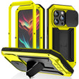 For iPhone 15 Pro R-JUST Sliding Camera IP54 Life Waterproof Holder Phone Case(Yellow) - iPhone 15 Pro Cases by R-JUST | Online Shopping South Africa | PMC TechLife | Buy Now Pay Later Mobicred