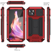 For iPhone 15 Plus R-JUST Sliding Camera IP54 Life Water-resistant Holder Phone Case(Red)