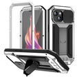 For iPhone 15 R-JUST Sliding Camera IP54 Life Waterproof Holder Phone Case(Silver) - iPhone 15 Cases by R-JUST | Online Shopping South Africa | PMC TechLife | Buy Now Pay Later Mobicred