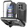 For iPhone 16 R-JUST Sliding Camera IP54 Life Waterproof Holder Phone Case(Black) - iPhone 16 Cases by R-JUST | Online Shopping South Africa | PMC TechLife | Buy Now Pay Later Mobicred