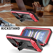 For iPhone 16 Plus R-JUST Sliding Camera IP54 Life Water-resistant Holder Phone Case(Red)