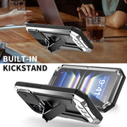For iPhone 16 Plus R-JUST Sliding Camera IP54 Life Water-resistant Holder Phone Case(Silver)