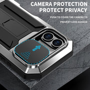 For iPhone 16 Plus R-JUST Sliding Camera IP54 Life Water-resistant Holder Phone Case(Silver)