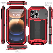 For iPhone 16 Pro R-JUST Sliding Camera IP54 Life Water-resistant Holder Phone Case(Red)