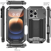 For iPhone 16 Pro Max R-JUST Sliding Camera IP54 Life Water-resistant Holder Phone Case(Black)