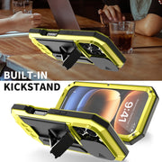 For iPhone 16 Pro Max R-JUST Sliding Camera IP54 Life Water-resistant Holder Phone Case(Yellow)