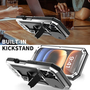 For iPhone 16 Pro Max R-JUST Sliding Camera IP54 Life Water-resistant Holder Phone Case(Silver)