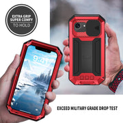 For iPhone 16e R-JUST Sliding Camera IP54 Life Water-resistant Holder Phone Case(Red)