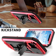 For iPhone 16e R-JUST Sliding Camera IP54 Life Water-resistant Holder Phone Case(Red)