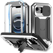 For iPhone 16e R-JUST Sliding Camera IP54 Life Water-resistant Holder Phone Case(Silver)