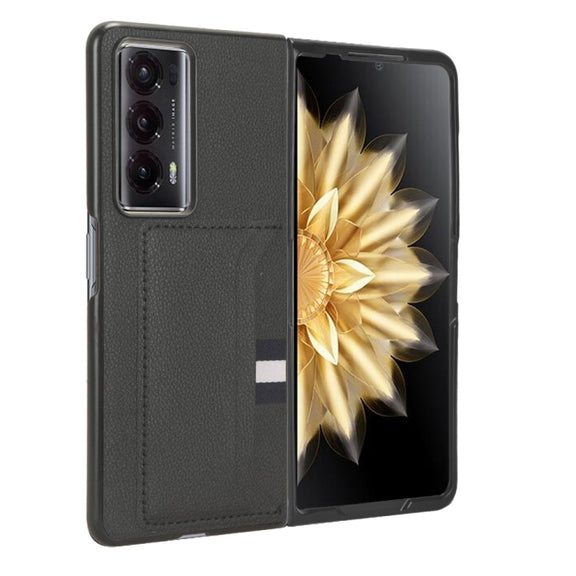 For Honor Magic V2 Litchi Texture Card Slot Phone Case(Black)