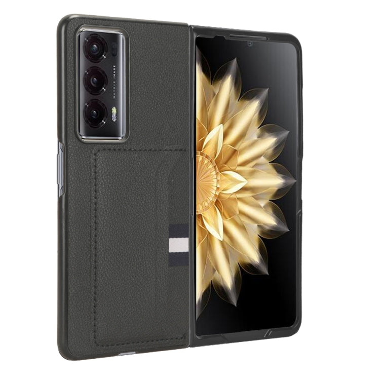 For Honor Magic V2 Litchi Texture Card Slot Phone Case(Black)