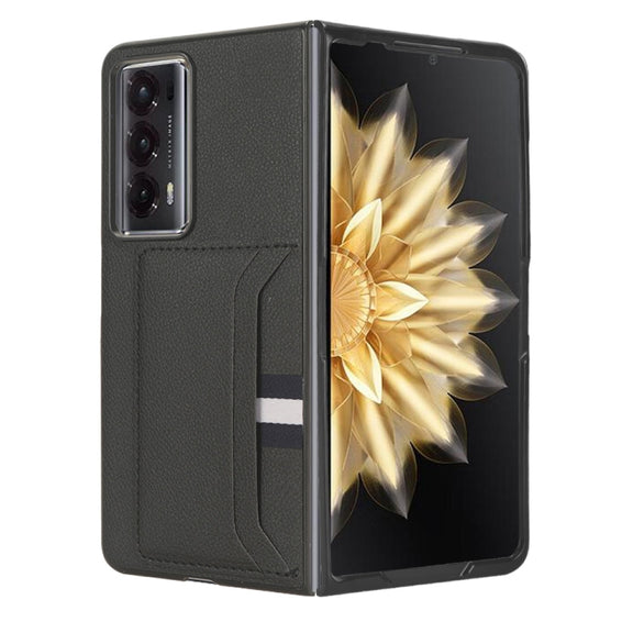 For Honor Magic V2 Litchi Texture Card Slot Phone Case(Black)