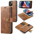 For iPhone 15 DG.MING Crazy Horse Texture Detachable Magnetic Leather Phone Case(Brown) - iPhone 15 Cases by DG.MING | Online Shopping South Africa | PMC TechLife | Buy Now Pay Later Mobicred