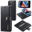 For iPhone 15 Plus DG.MING Crazy Horse Texture Detachable Magnetic Leather Phone Case(Black) - free shipping - PMC TechLife - Order now!