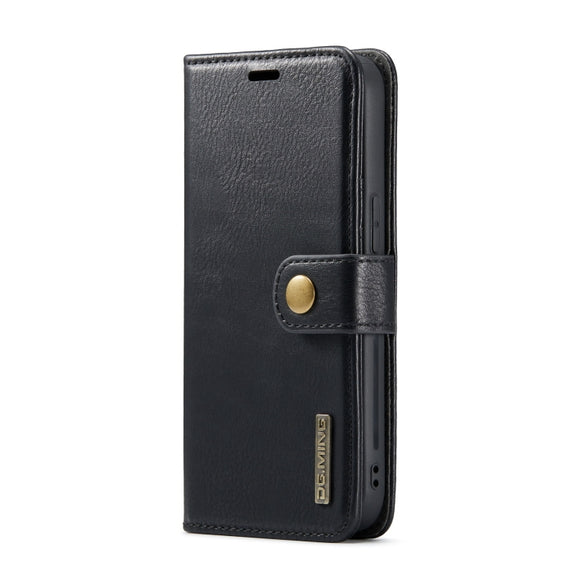For iPhone 15 Plus DG.MING Crazy Horse Texture Detachable Magnetic Leather Phone Case(Black)