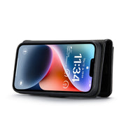For iPhone 15 Plus DG.MING Crazy Horse Texture Detachable Magnetic Leather Phone Case(Black)