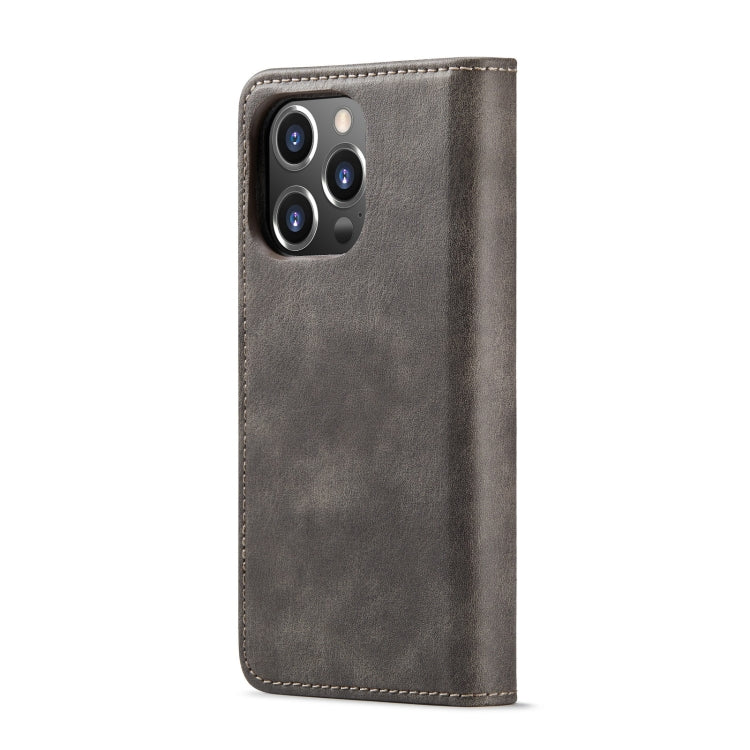 For iPhone 15 Pro DG.MING Crazy Horse Texture Detachable Magnetic Leather Phone Case(Grey)