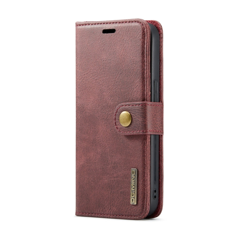 For iPhone 15 Pro Max DG.MING Crazy Horse Texture Detachable Magnetic Leather Phone Case(Red)