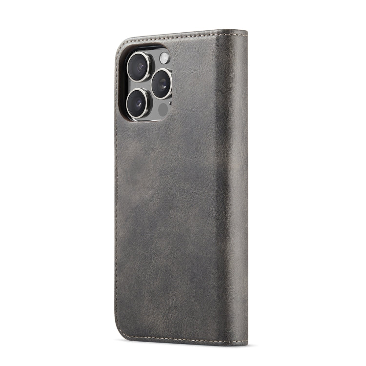 For iPhone 16 Pro Max DG.MING Crazy Horse Texture Detachable Magnetic Leather Phone Case(Grey)